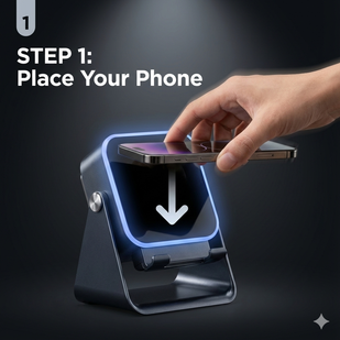 Place your phone on the stand